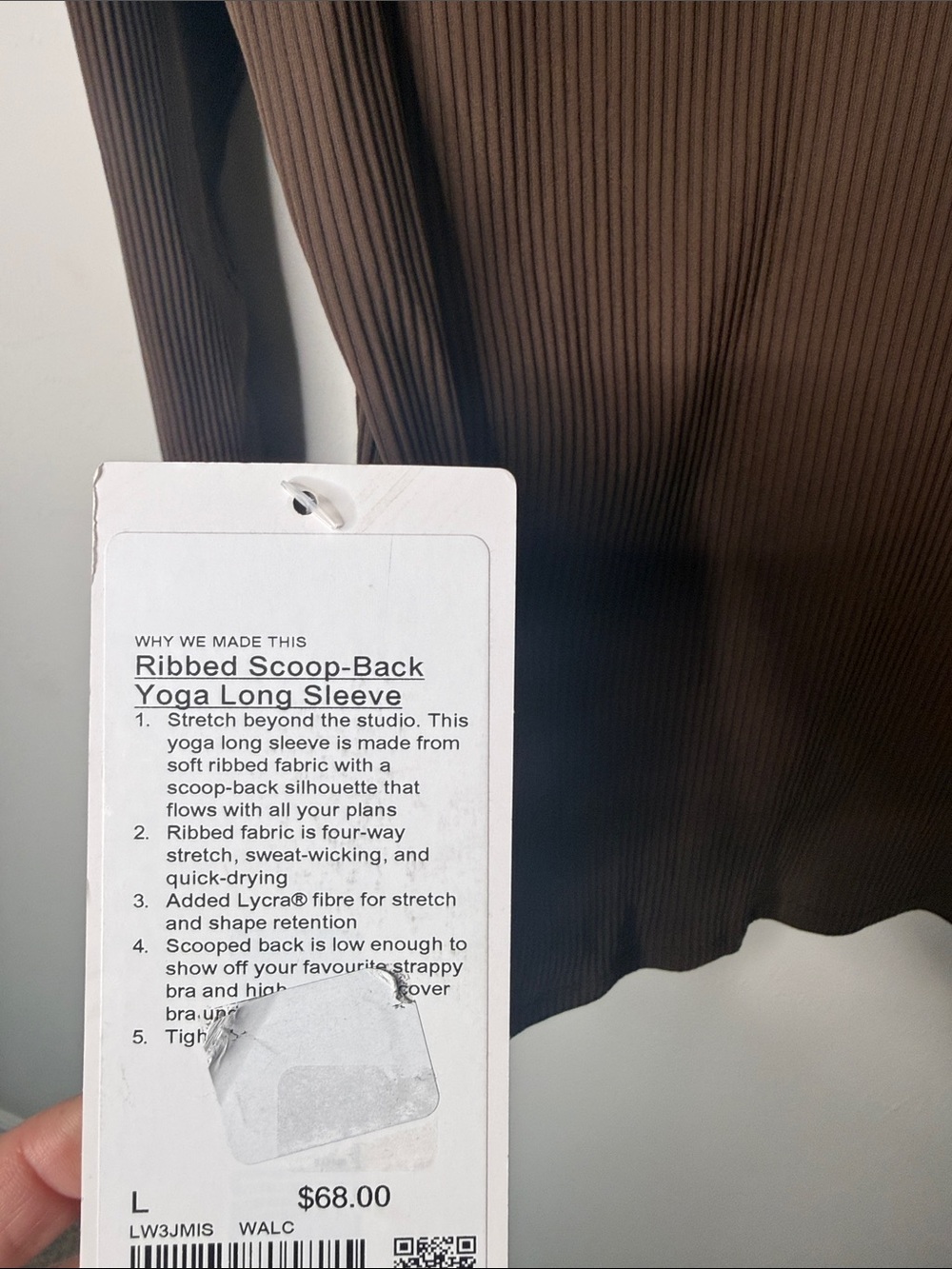 Lululemon Ribbed scoop back yoga long sleeve - Picture 4 of 4